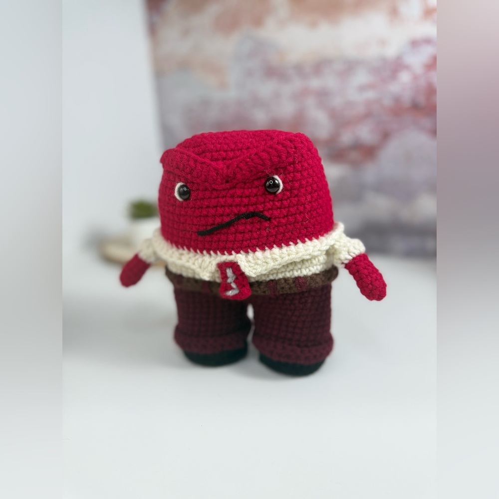 Handmade Anger Crochet Amigurumi Doll Inspired by Inside Out